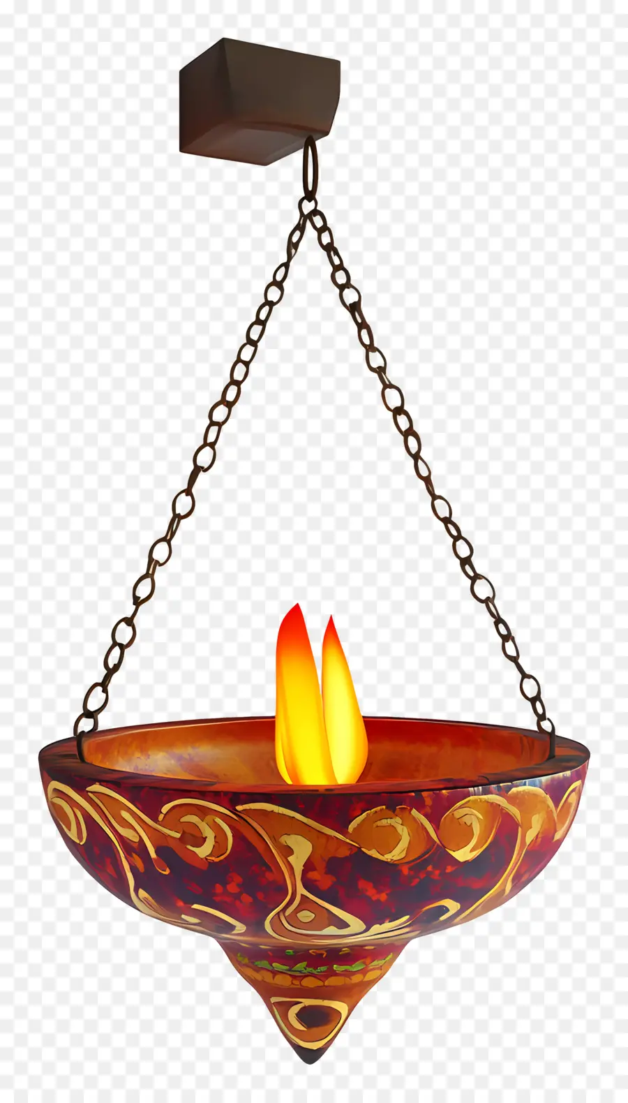 Diya Suspendue，Lampe à Huile Décorative PNG