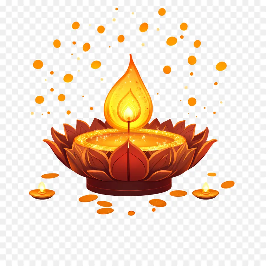 Joyeux Dhanteras，Bougie Dorée PNG