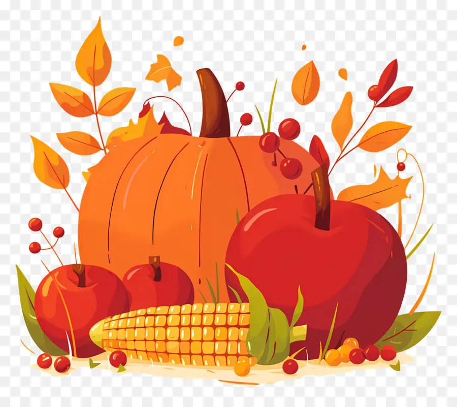 Citrouilles De Thanksgiving，Récolte D'automne PNG