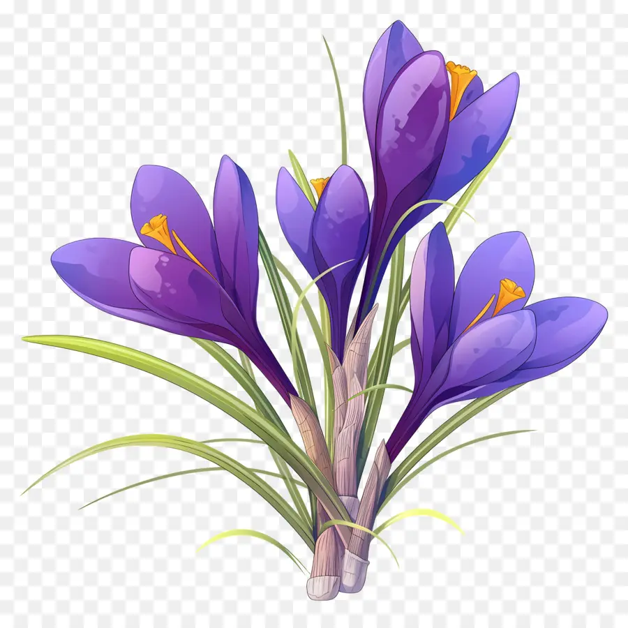 Crocus Safrané，Fleur Violette PNG