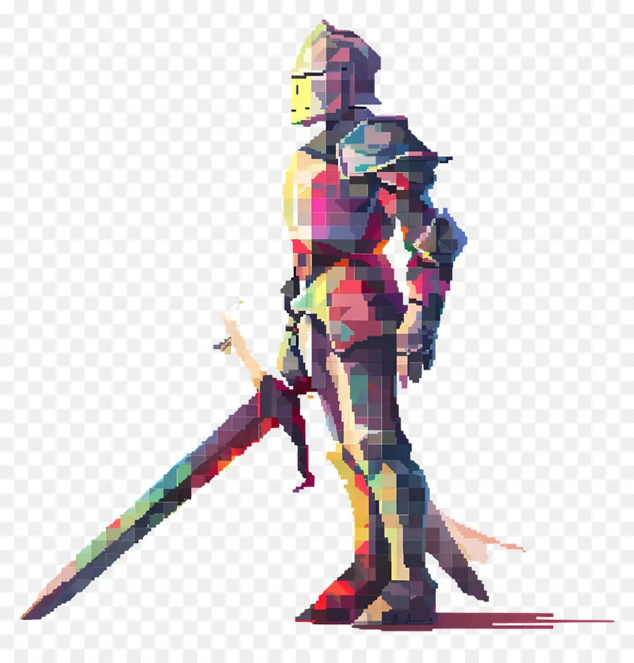 Chevalier Pixel，Chevalier Coloré PNG