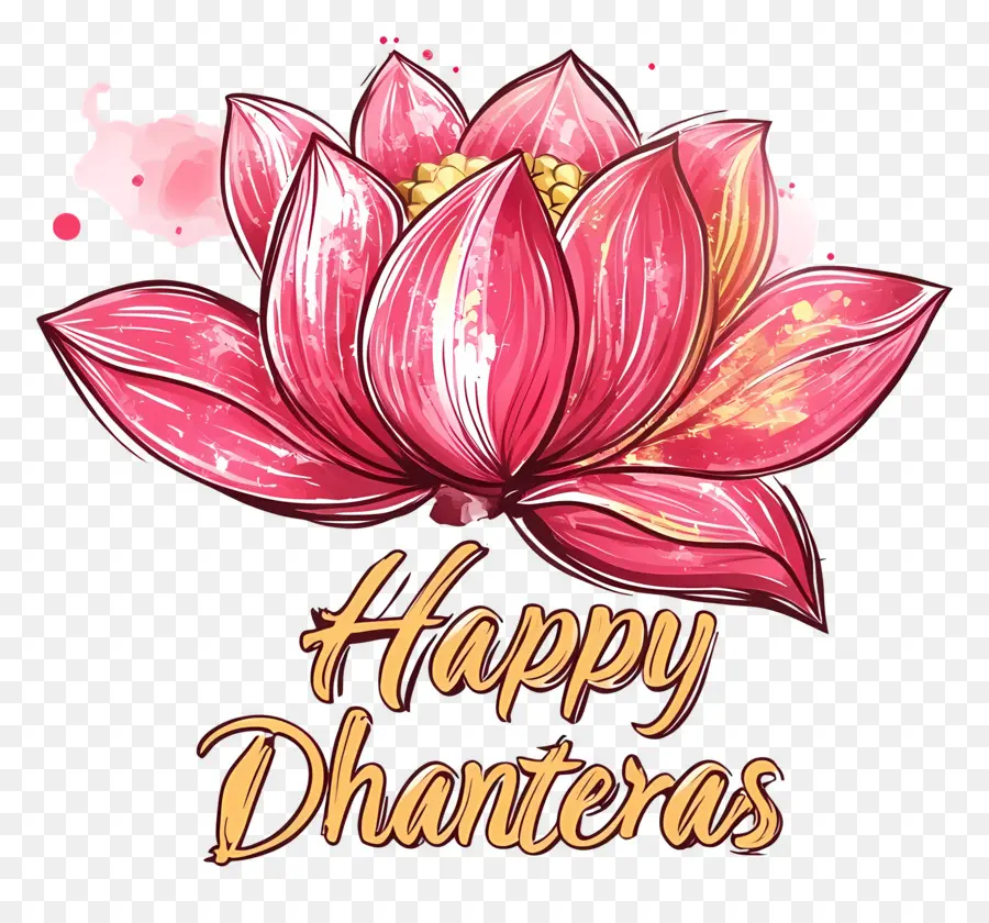 Joyeux Dhanteras，Fleur De Lotus PNG