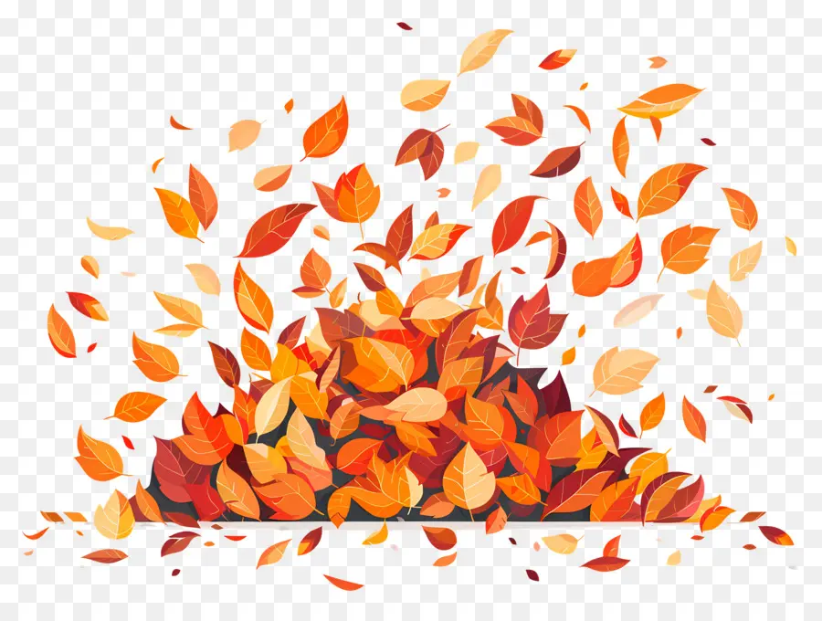 Tas De Feuilles D'automne，Feuilles Qui Tombent PNG