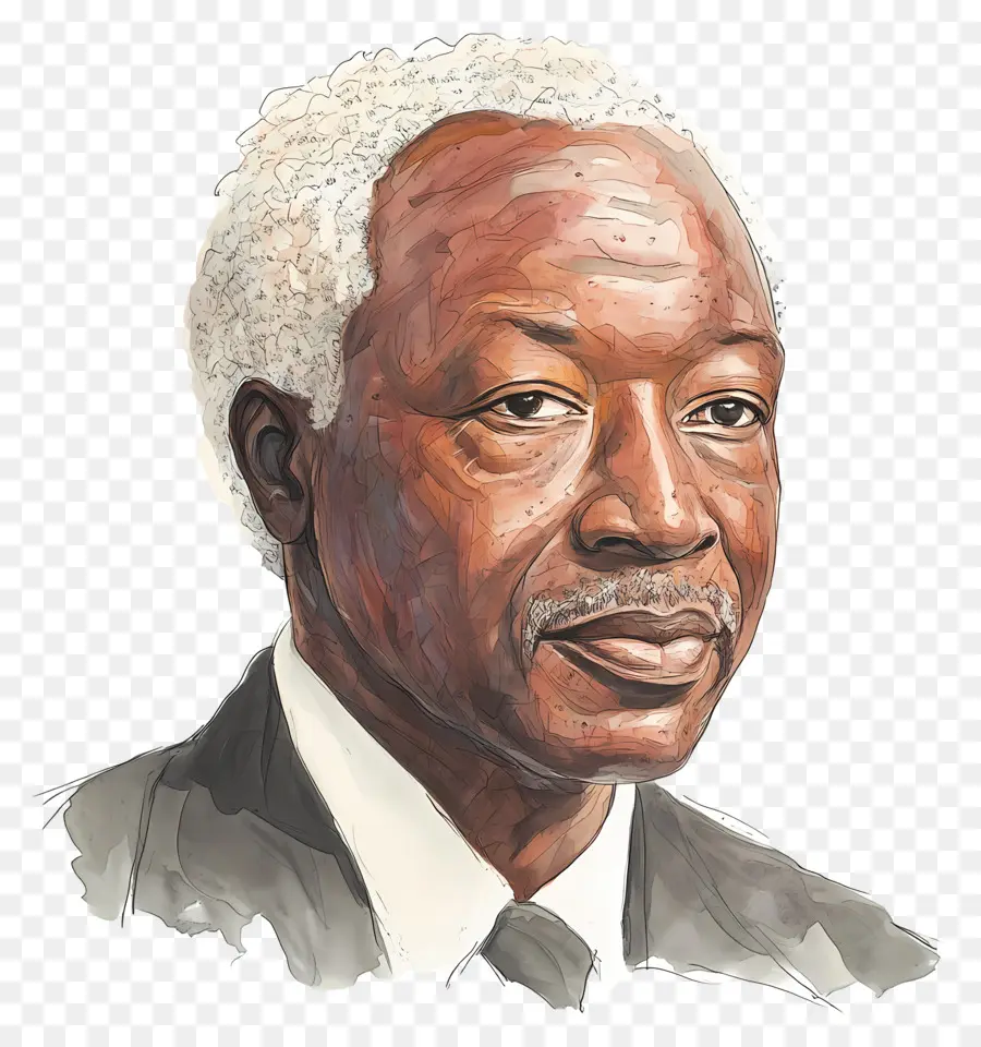 Julius Nyerere，Aquarelle D’un Homme âgé PNG