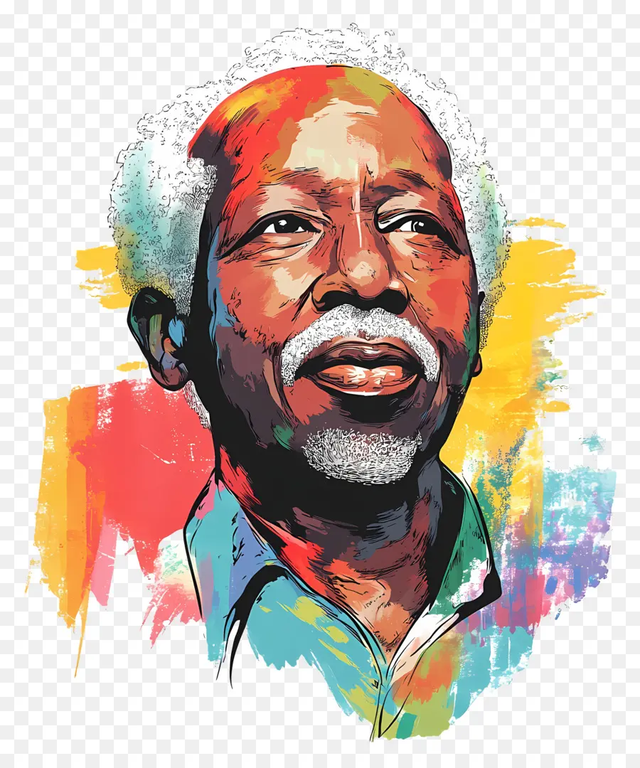 Julius Nyerere，Portrait Coloré PNG