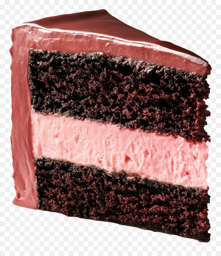 Tranche De Gâteau，Tranche De Gâteau Au Chocolat Fourrée Rose PNG