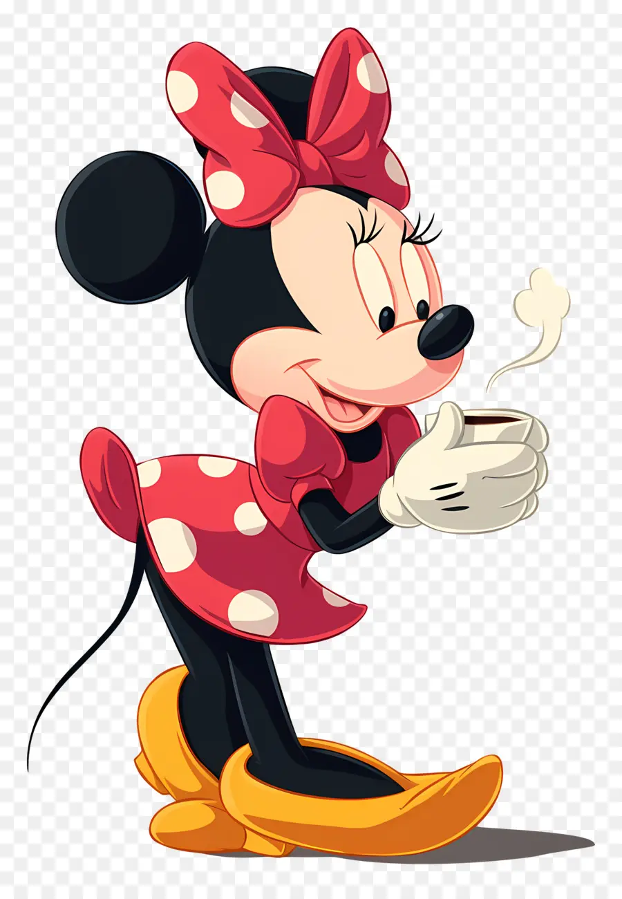 Minnie Souris，Souris De Dessin Animé Avec Cupcake PNG