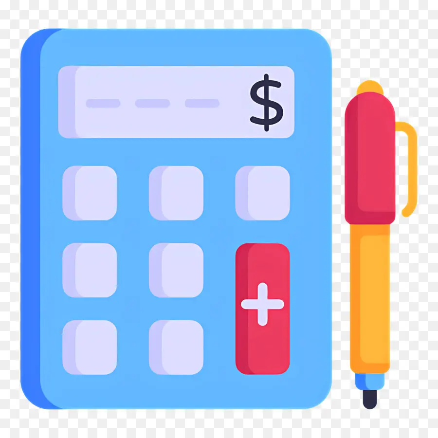 Calcul Budgétaire，Calculatrice Et Stylo PNG