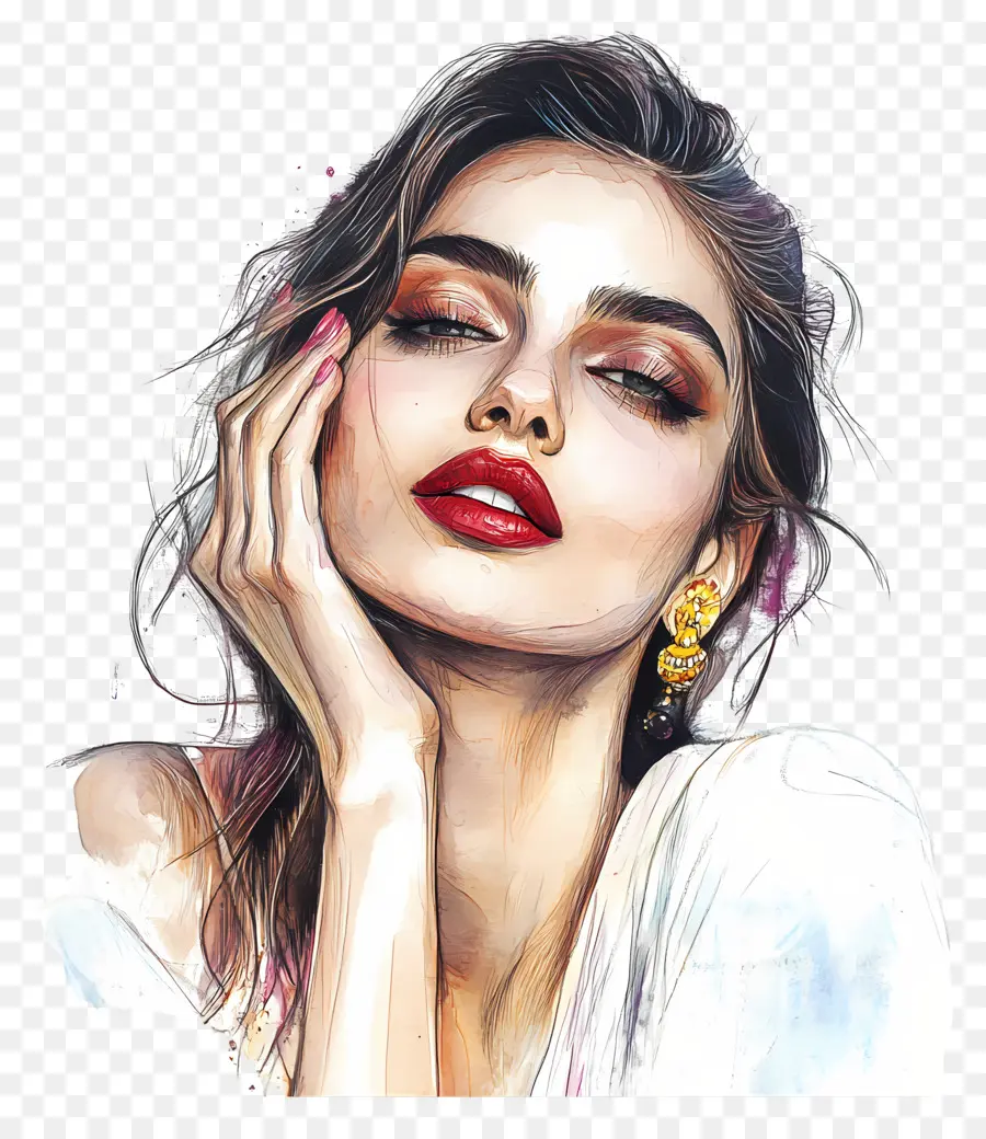 Deepika Padukone，Illustration De Mode PNG