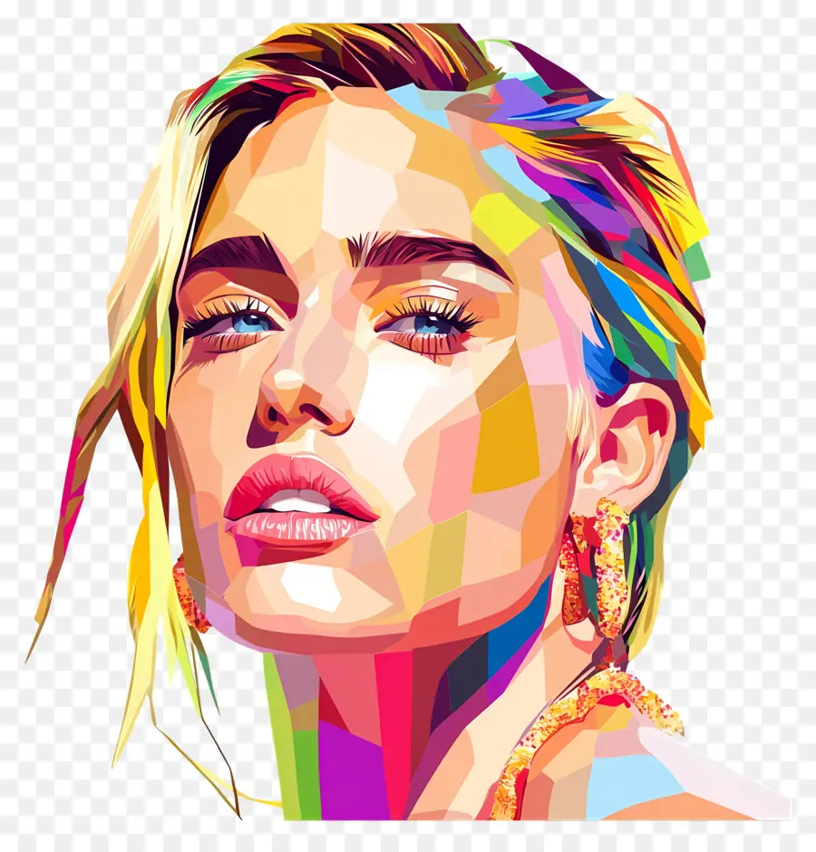 Miley Cyrus，Portrait Coloré PNG