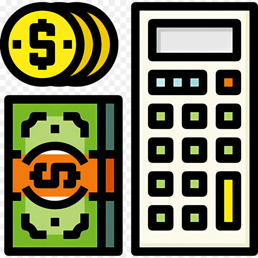 Calcul Budgétaire，Argent Et Calculatrice PNG