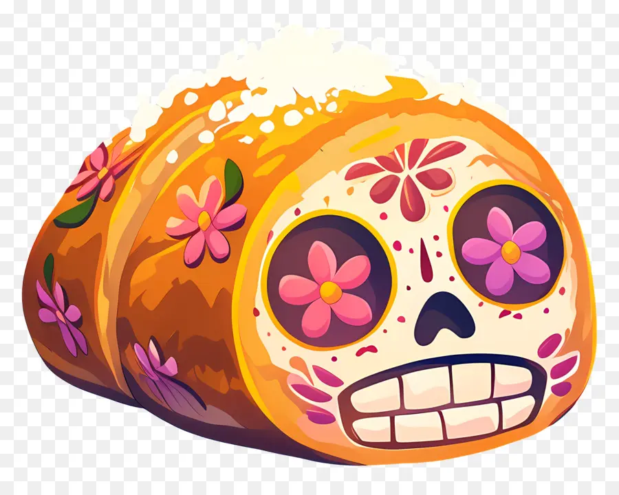 Pan De Muerto，Pain Décoré PNG