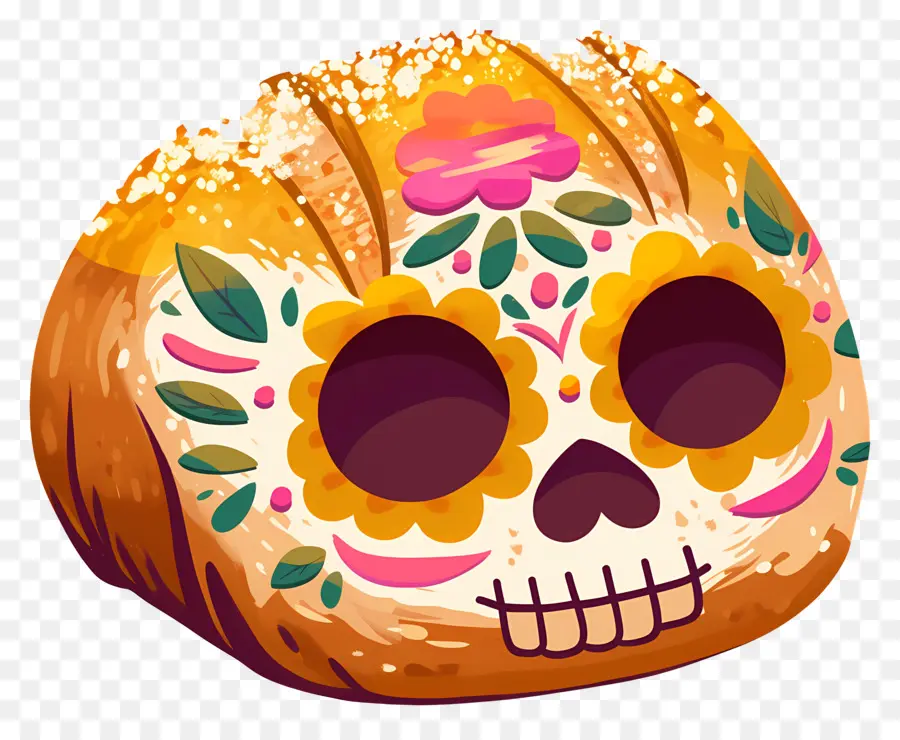 Pan De Muerto，Pain Décoré PNG