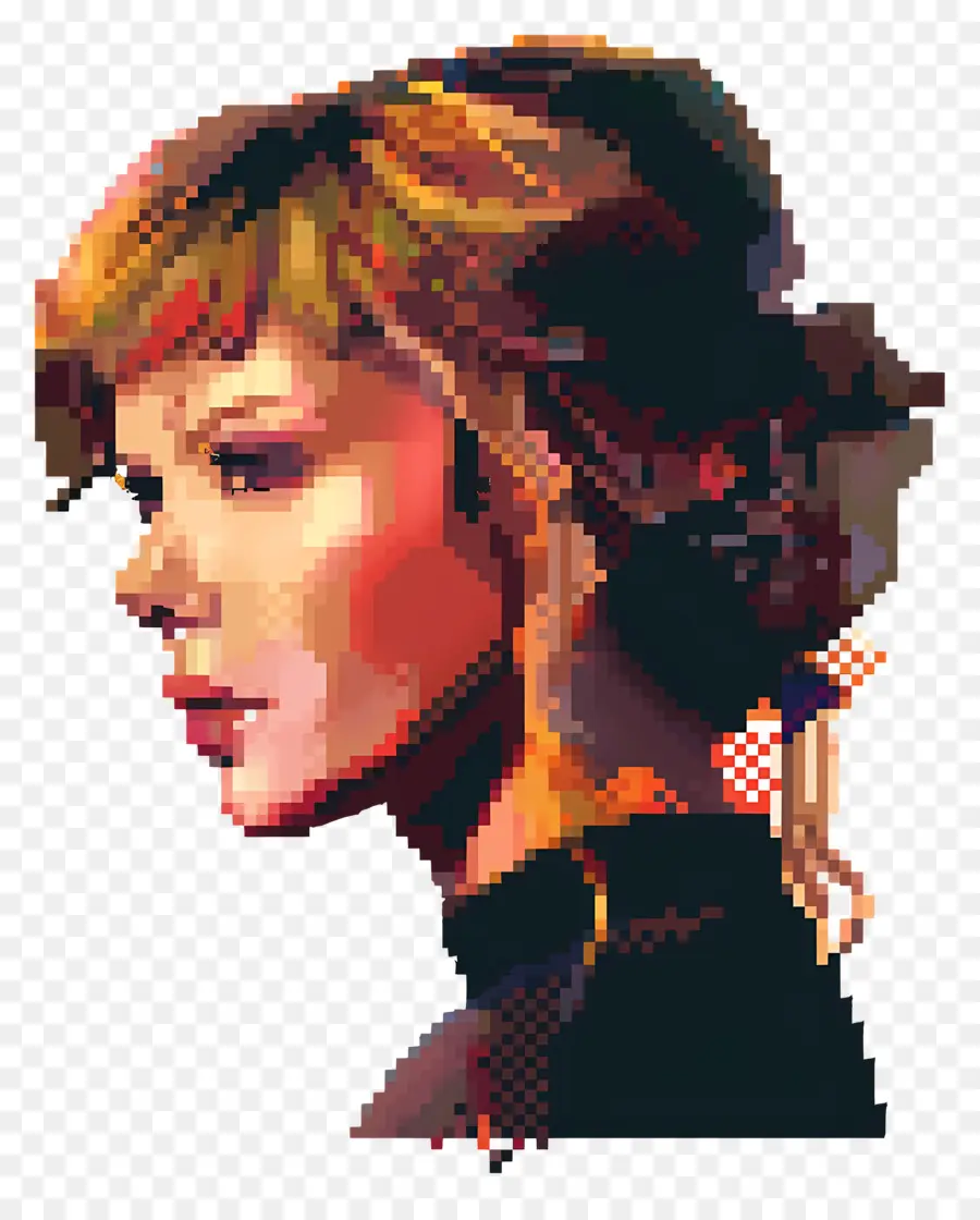 Pixeltaylor Swift，Portrait Pixélisé PNG