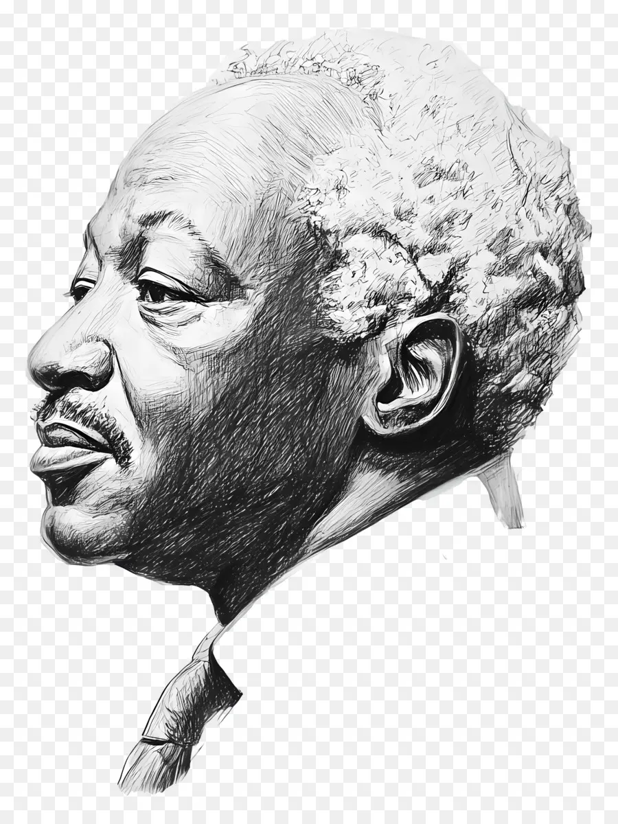 Julius Nyerere，Portrait De Croquis PNG