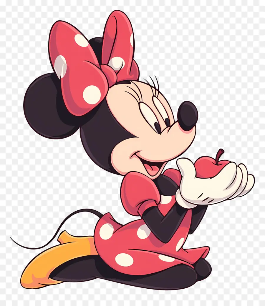 Minnie Souris，Souris De Dessin Animé Avec Cupcake PNG