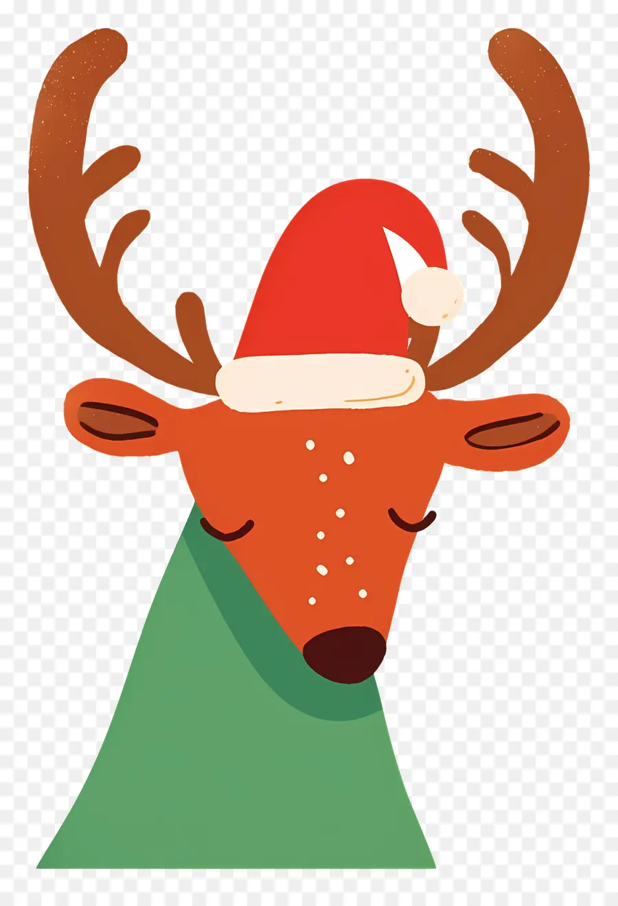 Cerf De Noël，Renne Avec Bonnet De Noel PNG