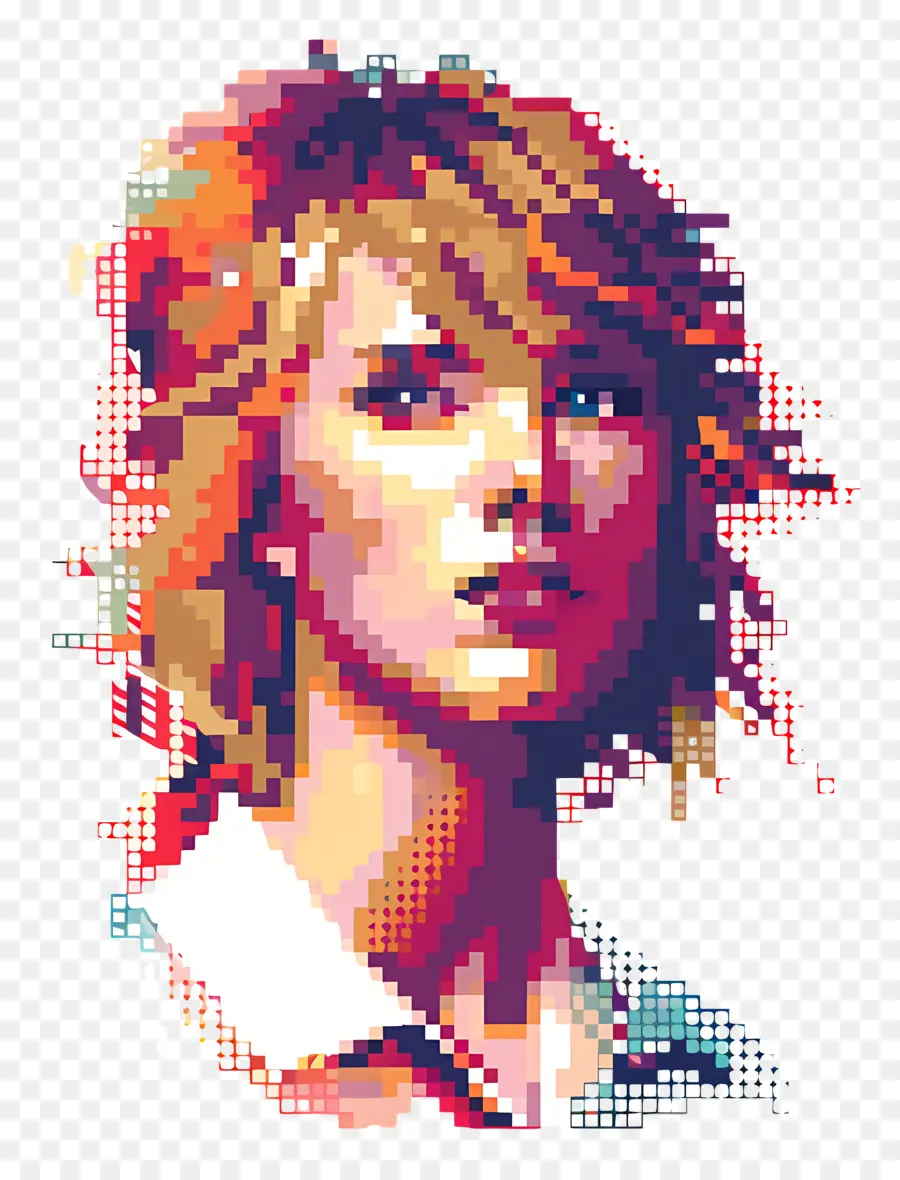 Pixeltaylor Swift，Portrait En Pixel Art PNG