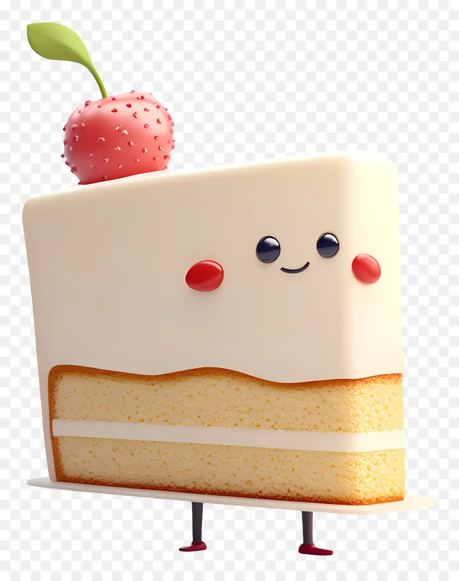 Tranche De Gâteau，Gâteau De Dessin Animé à La Cerise PNG