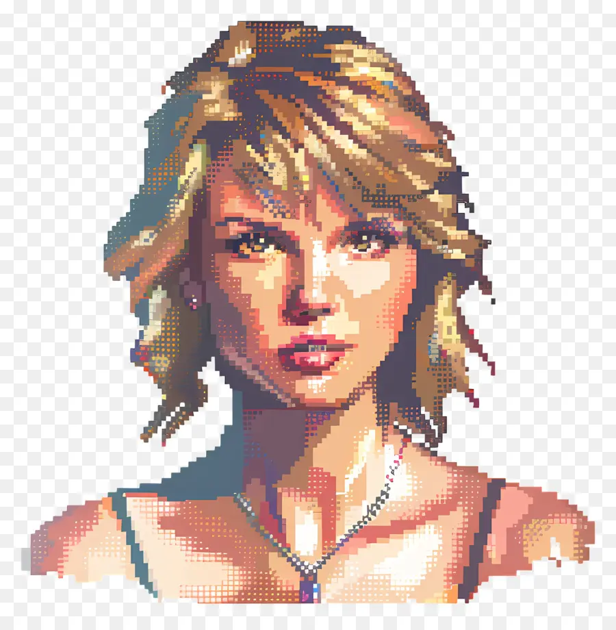 Pixeltaylor Swift，Portrait En Pixel Art PNG