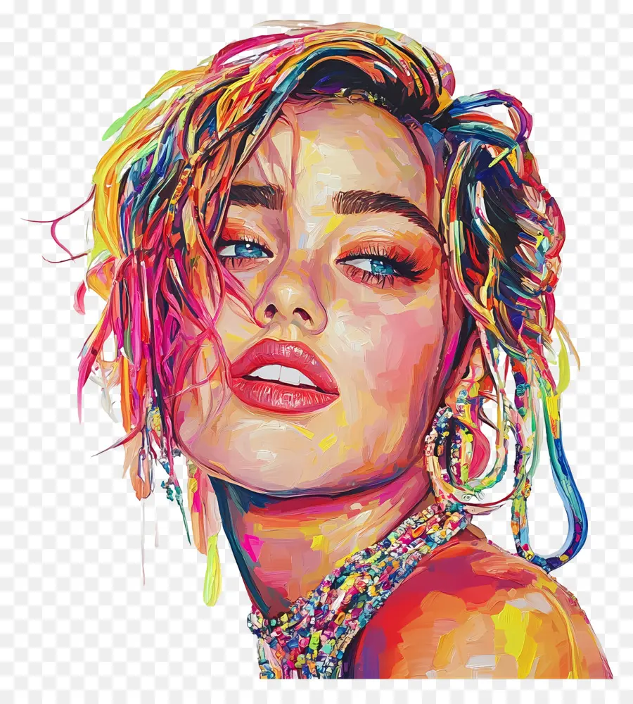 Miley Cyrus，Portrait Coloré PNG