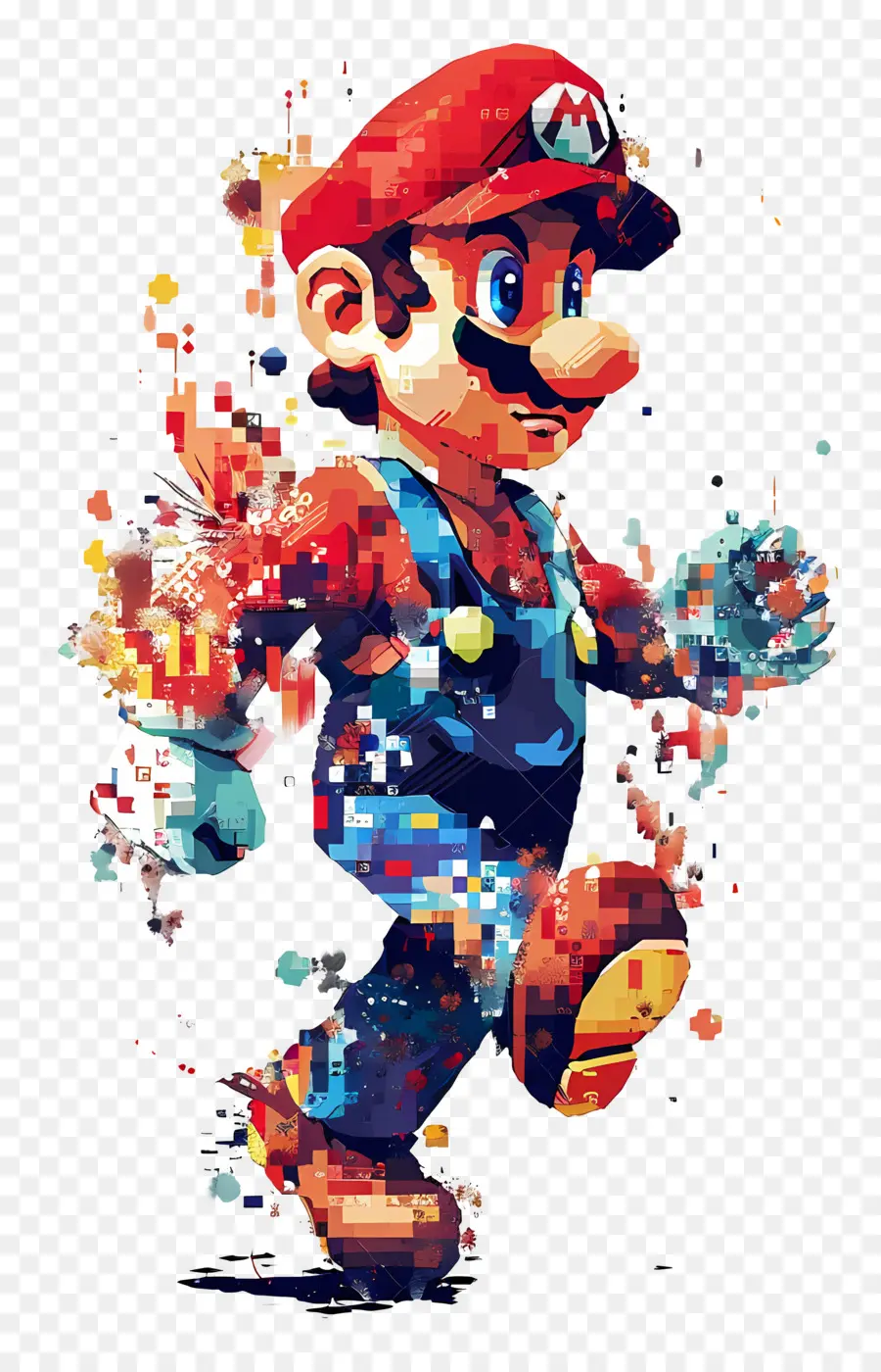 Mario Pixel，Mario Coloré PNG