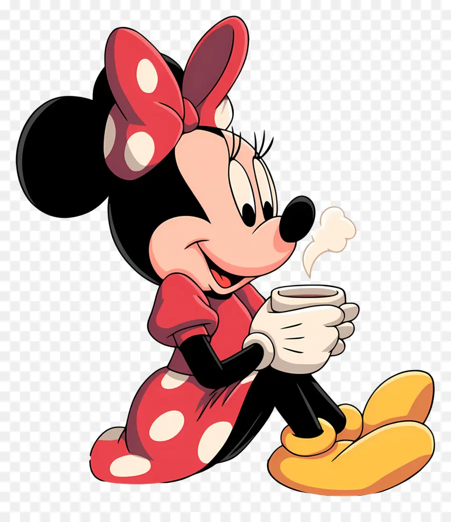 Minnie Souris，Souris De Dessin Animé Avec Cupcake PNG