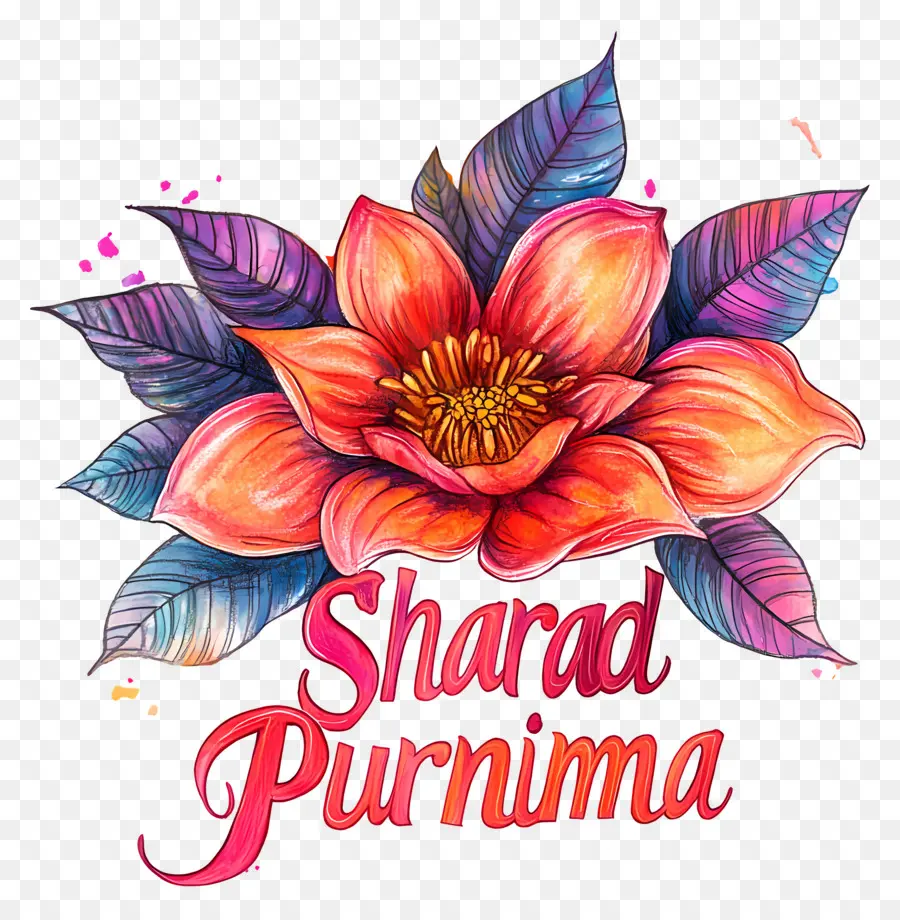 Sharad Purnima，Fleur Colorée PNG