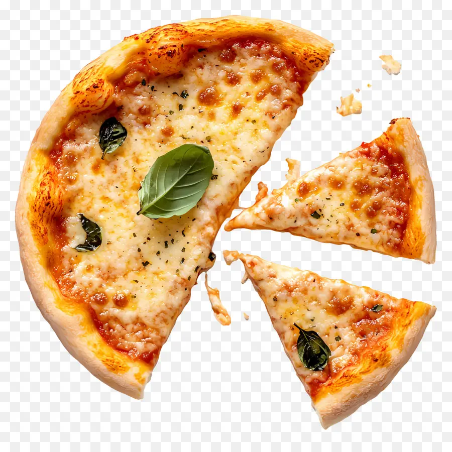 Pizza Mangée，Pizza Entière PNG