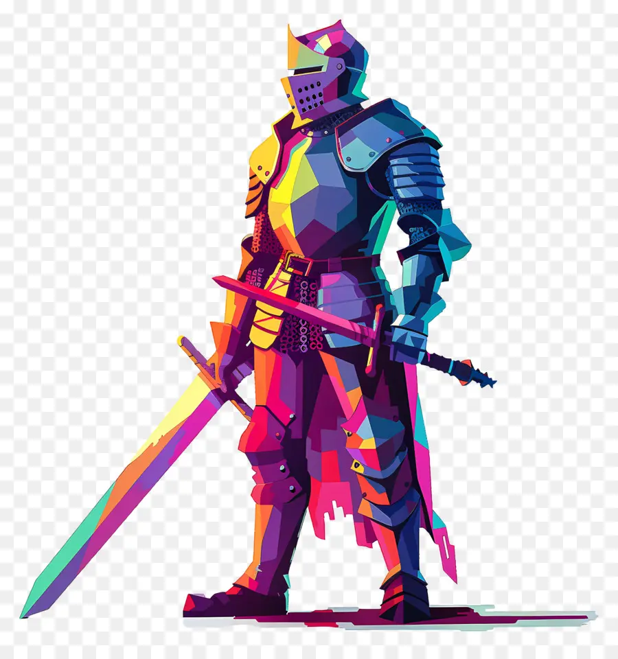 Chevalier Pixel，Chevalier Coloré PNG