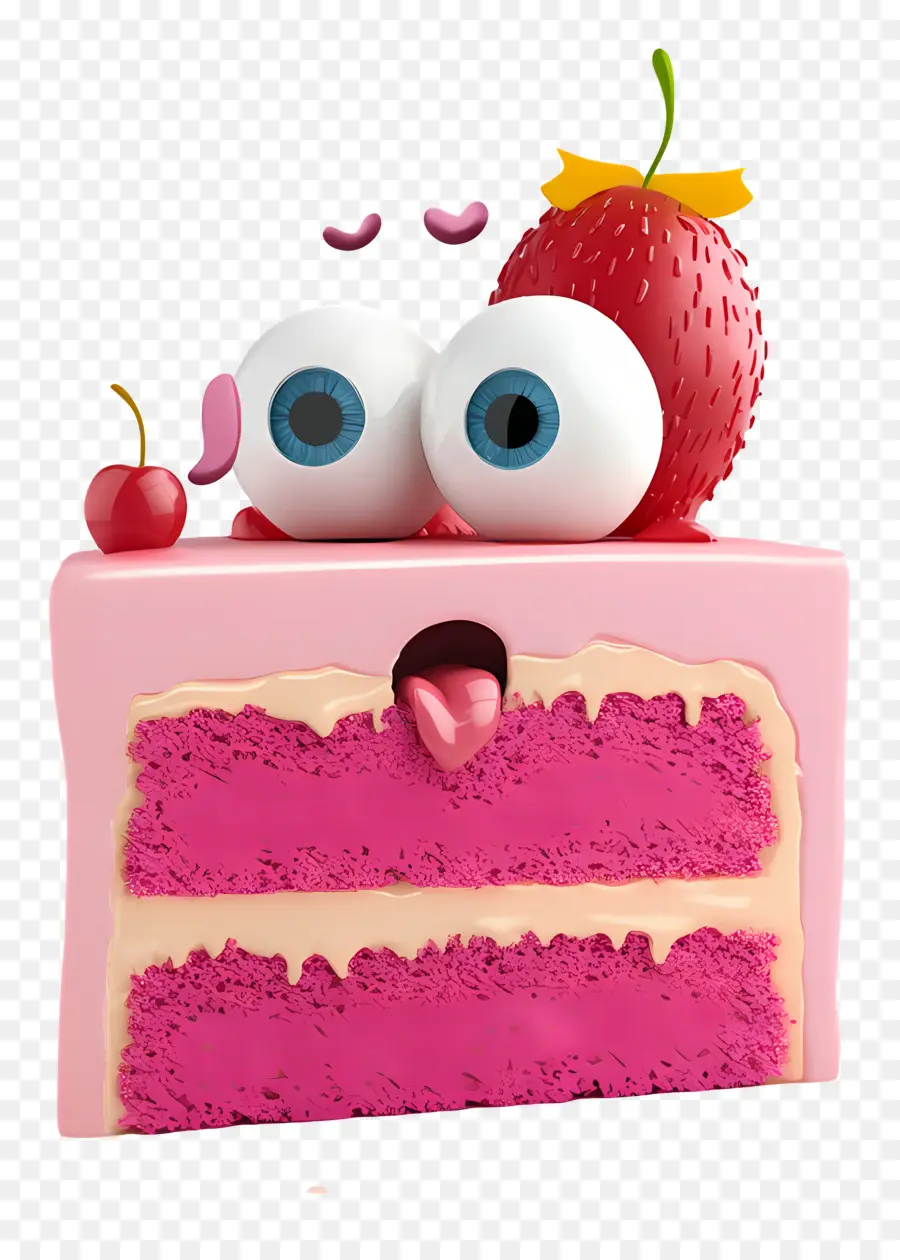 Tranche De Gâteau，Tranche De Gâteau Rose PNG