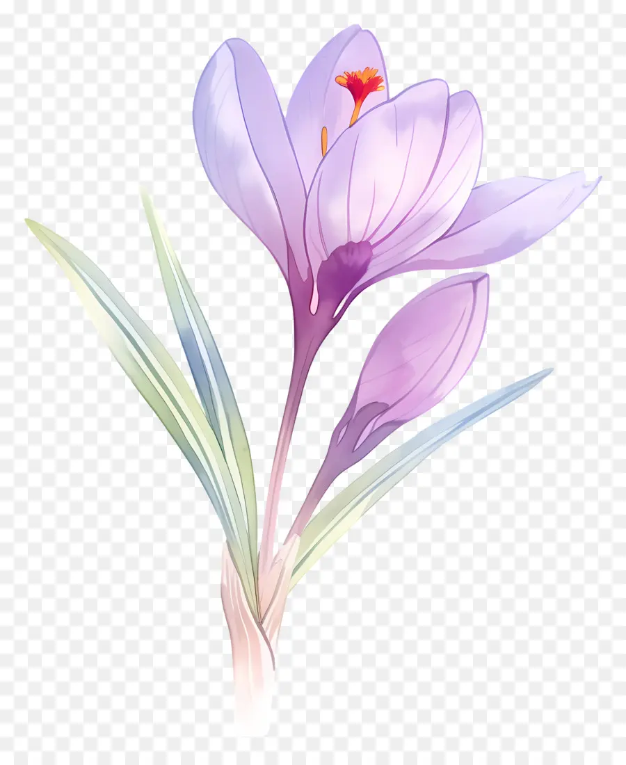 Crocus Safrané，Fleurs Violettes PNG