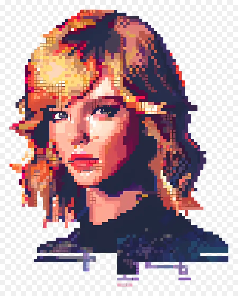 Pixeltaylor Swift，Portrait En Pixel Art PNG