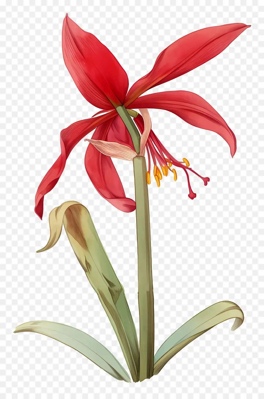 Fleur D'amaryllis，Fleur Rouge PNG