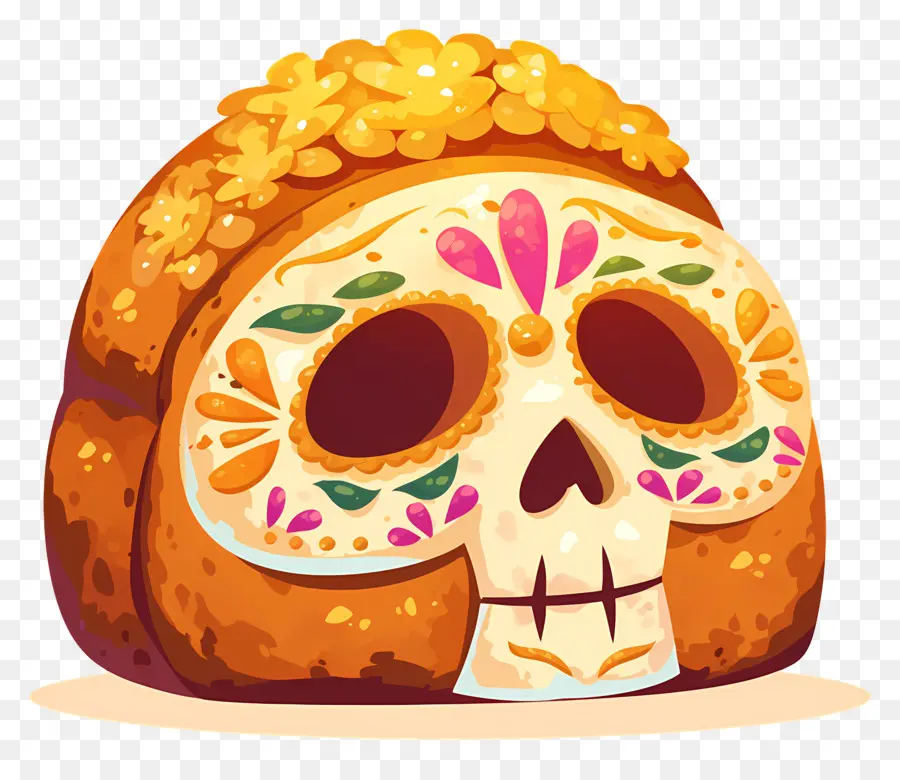 Pan De Muerto，Pain Décoré PNG