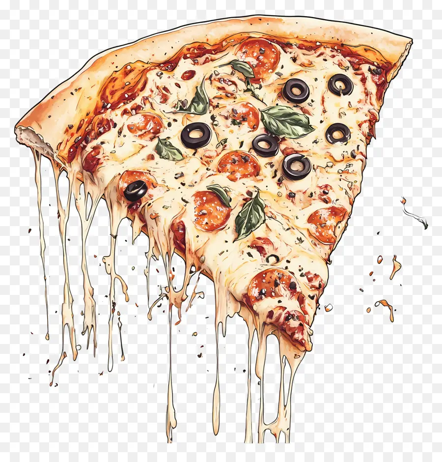 Fromage à Tirer，Tranche De Pizza PNG