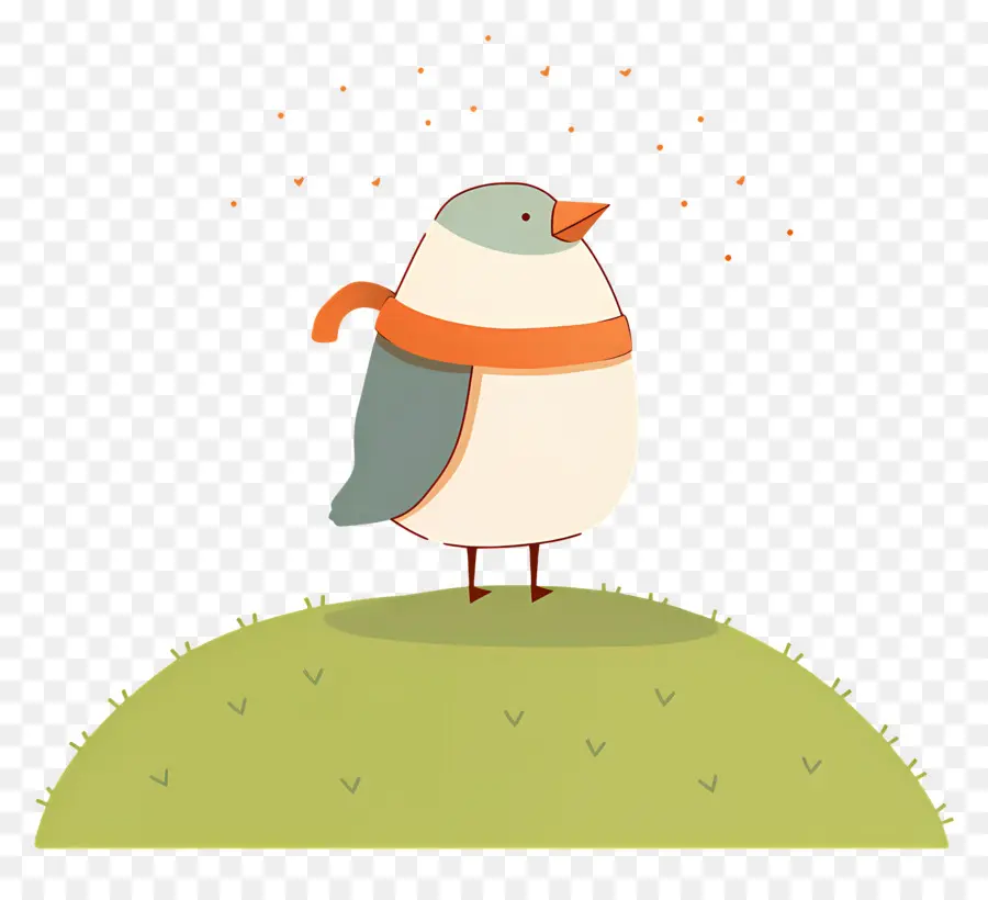 Oiseau De Dessin Animé，Oiseau Avec écharpe PNG