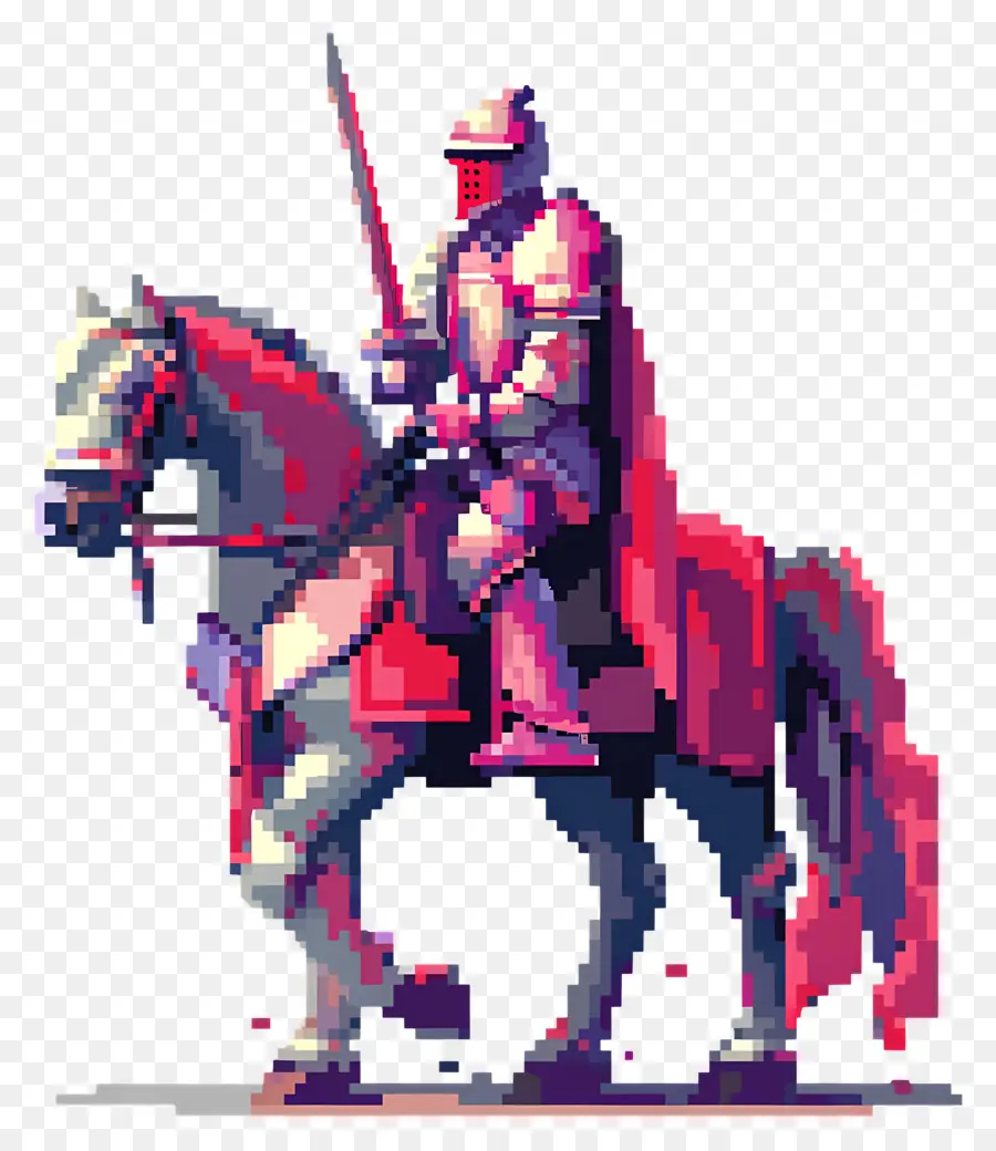 Chevalier Pixel，Chevalier Pixel à Cheval PNG