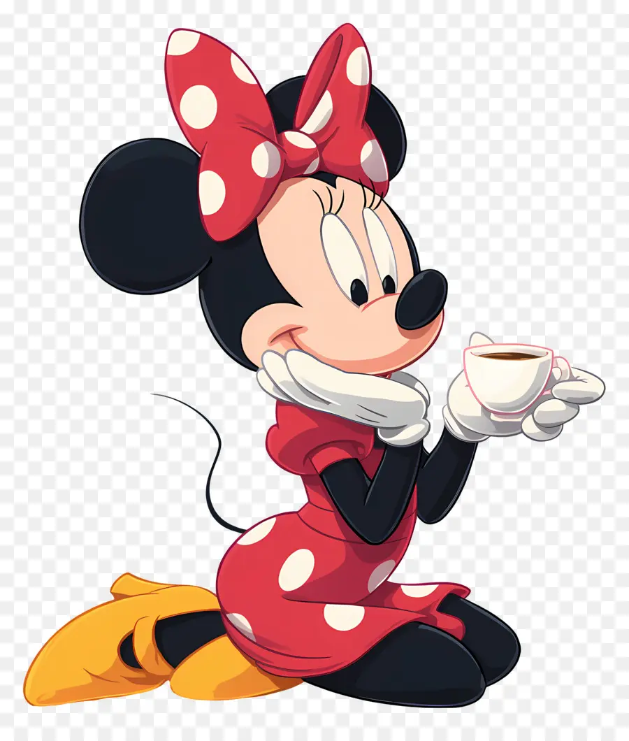 Minnie Souris，Souris De Dessin Animé Avec Cupcake PNG