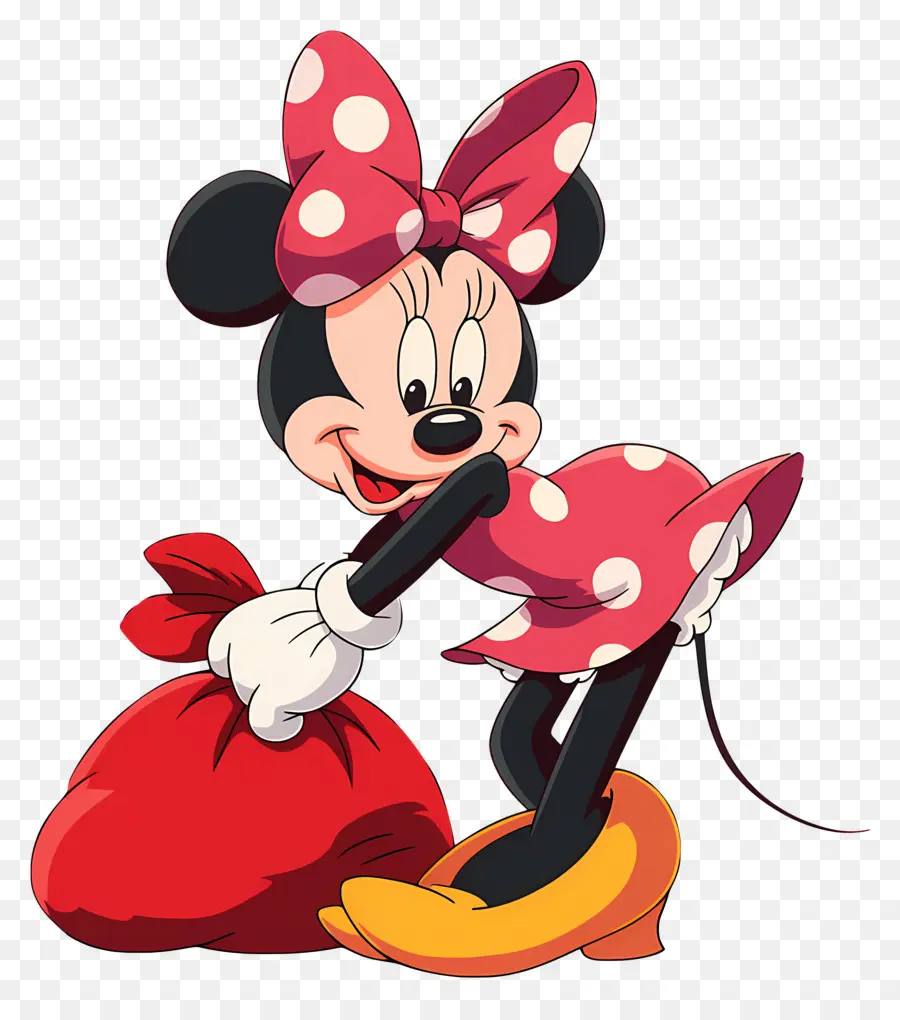 Minnie Souris，Minnie Mouse Avec Bonhomme De Neige PNG