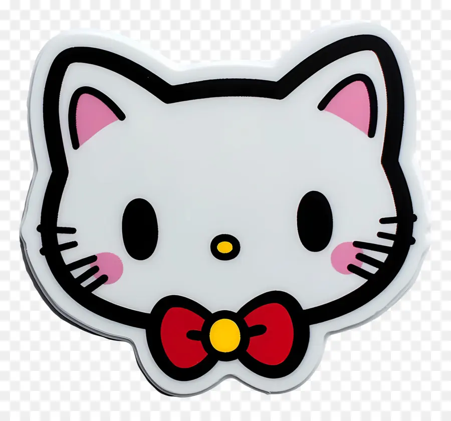 Autocollant Bonjour Kitty，Visage De Chat De Dessin Animé PNG