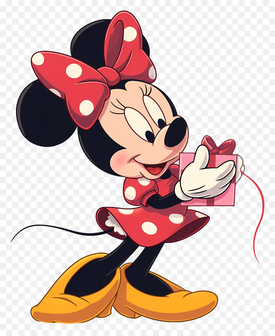 Minnie Souris，Souris De Dessin Animé Avec Cupcake PNG