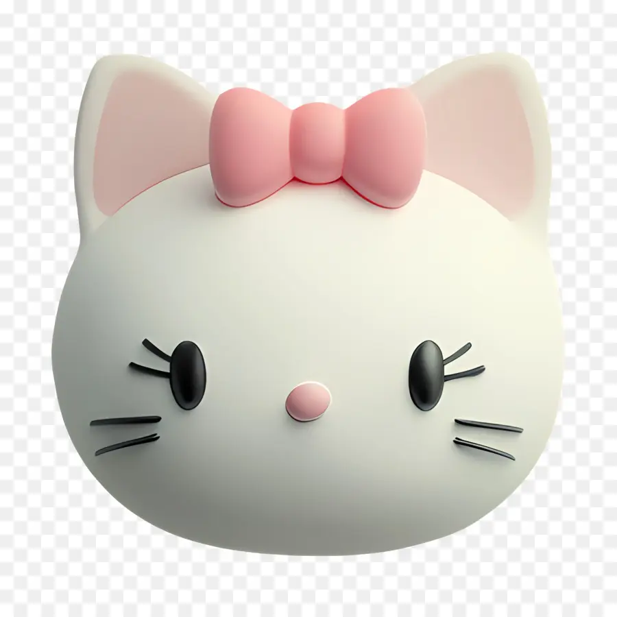 Autocollant Bonjour Kitty，Tête De Chat Blanc PNG