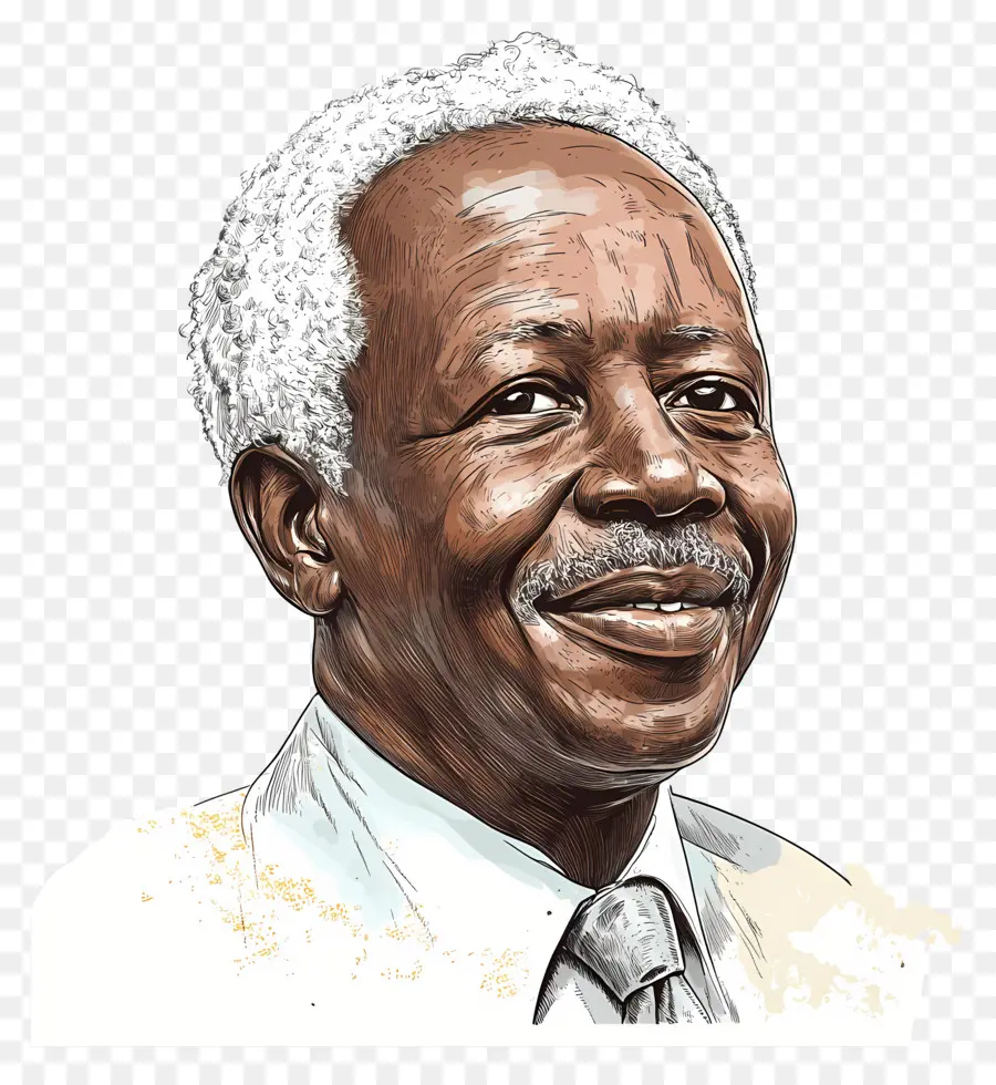 Julius Nyerere，Aquarelle D'un Homme âgé PNG