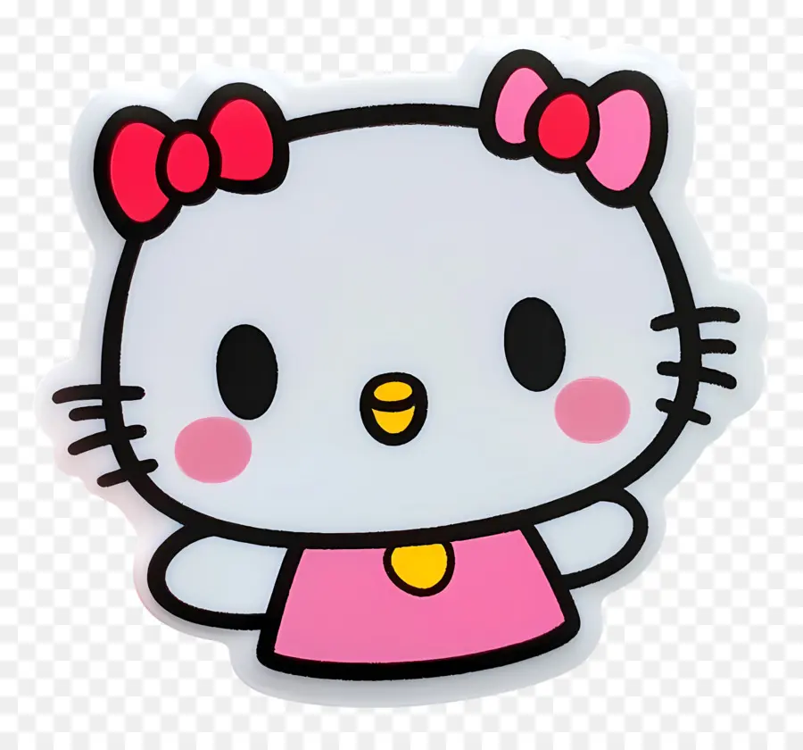 Autocollant Bonjour Kitty，Visage De Chat De Dessin Animé PNG