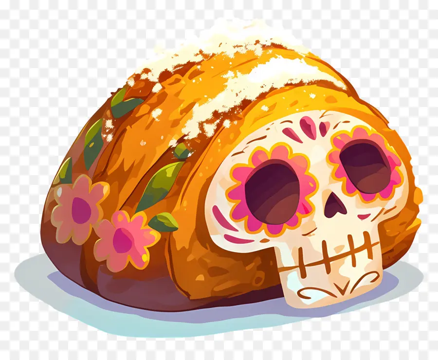 Pan De Muerto，Pain Décoré PNG