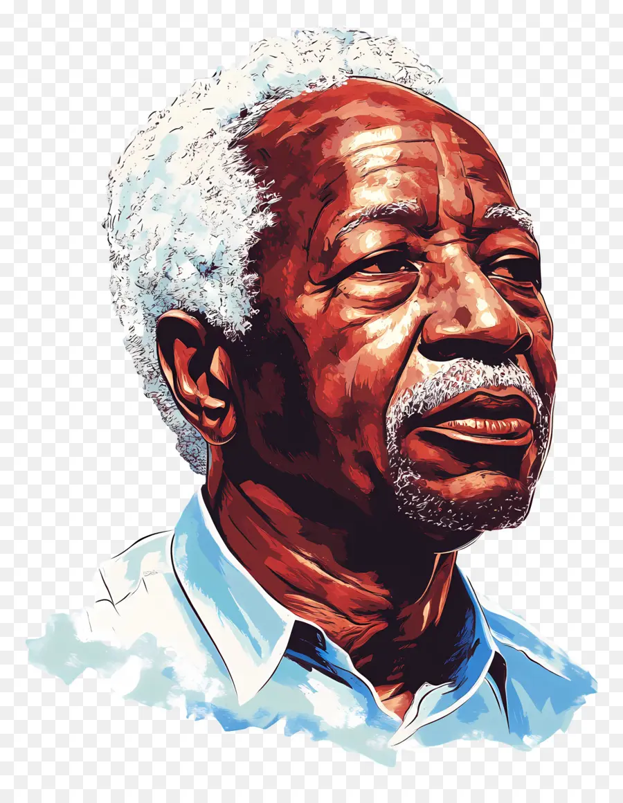 Julius Nyerere，Illustration Colorée D'un Homme âgé PNG