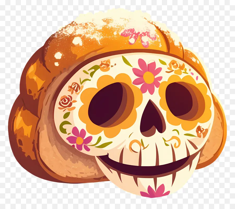 Pan De Muerto，Pain Décoré PNG