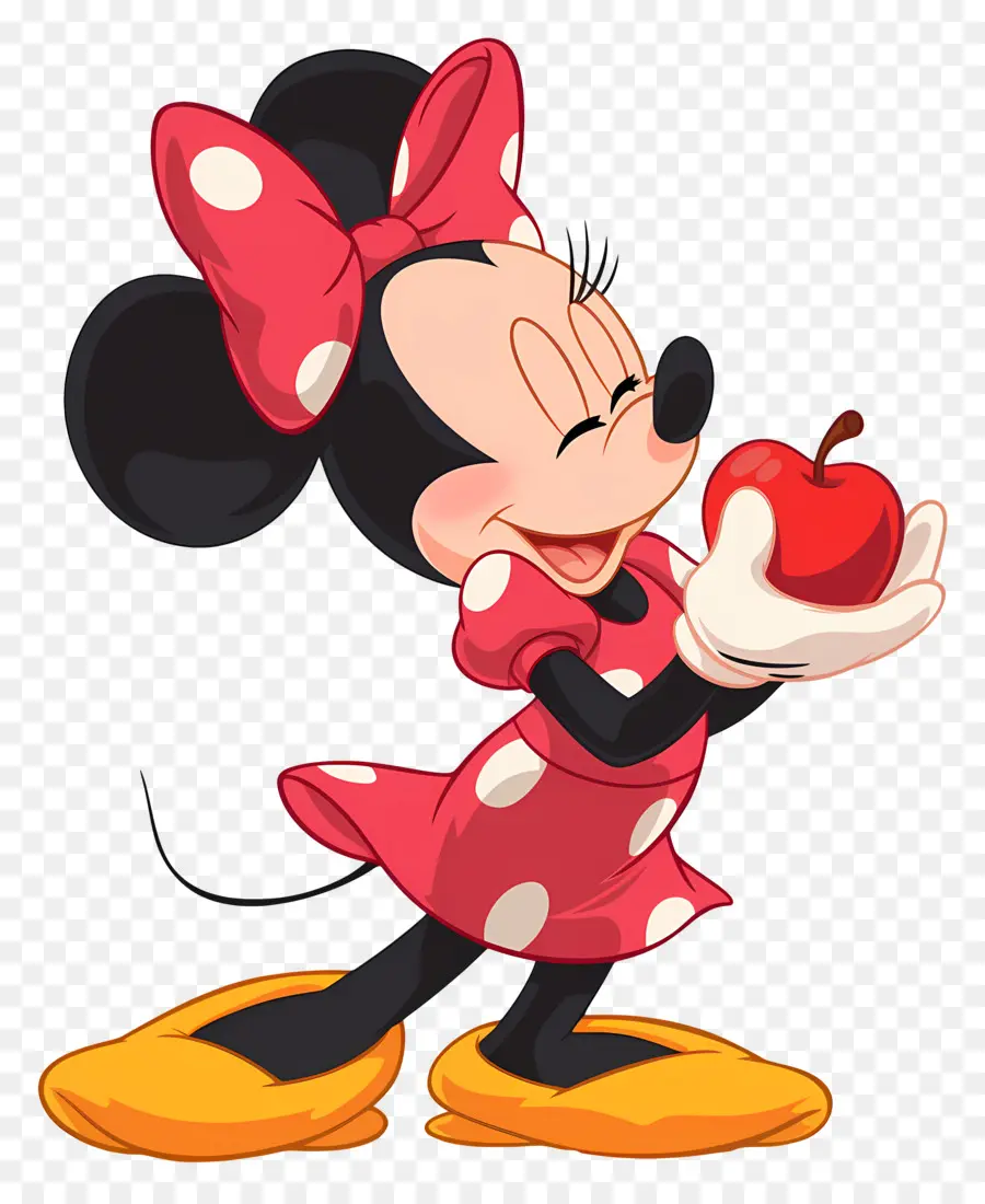 Minnie Souris，Minnie Mouse Avec Apple PNG