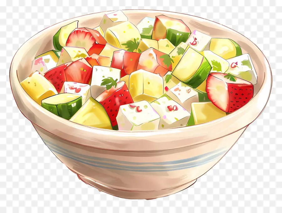 Salade Waldorf，Salade De Fruits Dans Un Bol PNG